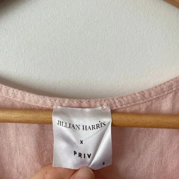 Jillian Harris X Priv Linen Hamptons Jilly Baby Doll Dress Light Pink Size Small - Picture 12 of 13